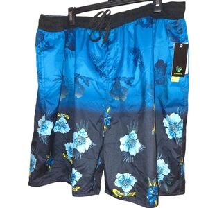 Men's Blue Floral Swim Shorts